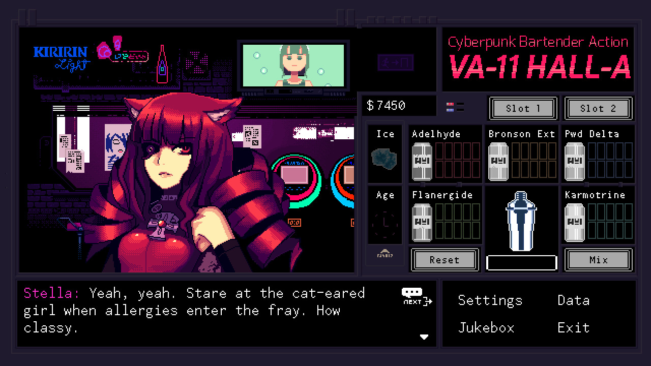 VA-11 Hall-A: Cyberpunk Bartender Action header image